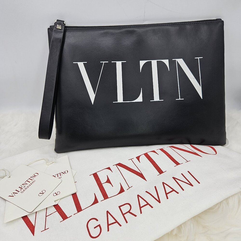 VLTN Leather Clutch Bag
